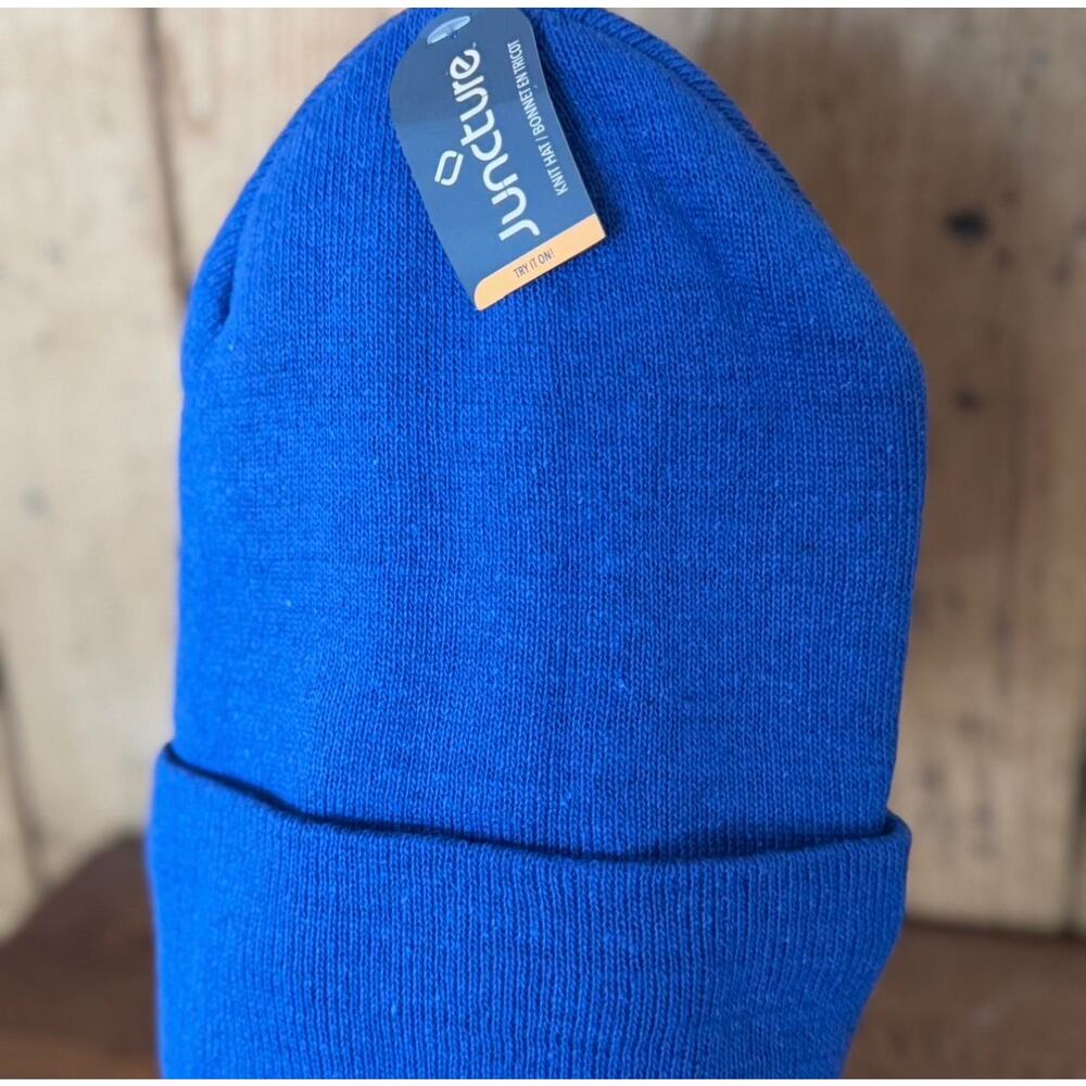 Juncture Beanie Blue Knit Hat NWT LIned w Fleece